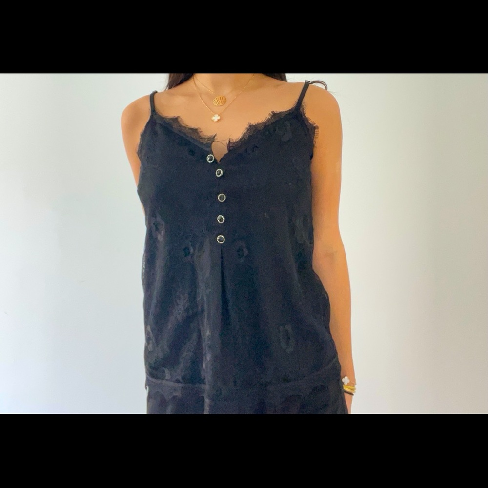 Black Button Down Top